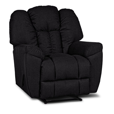 Versace Rocking Recliner Upholstered Chair with Controllable Back - Black-905169-BL (6613425127520)