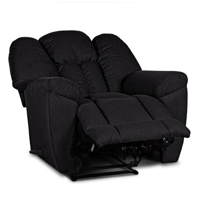 Versace Rocking Recliner Upholstered Chair with Controllable Back - Black-905169-BL (6613425127520)