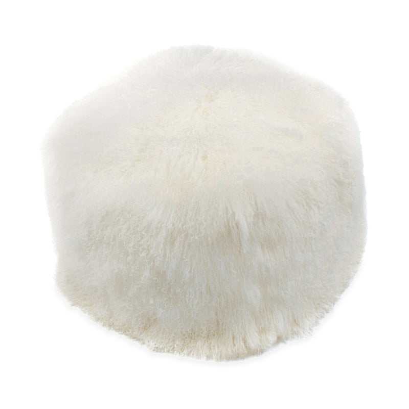 Lamb Fur Pouf Natural