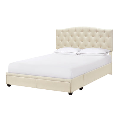 King Tufted Storage Bed - Linen (6629790744672)