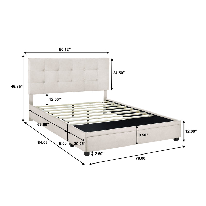 King Storage Bed - Fog (6629776851040)