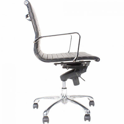 Omega Swivel Office Chair Low Back Black - Al Rugaib Furniture (4583200948320)